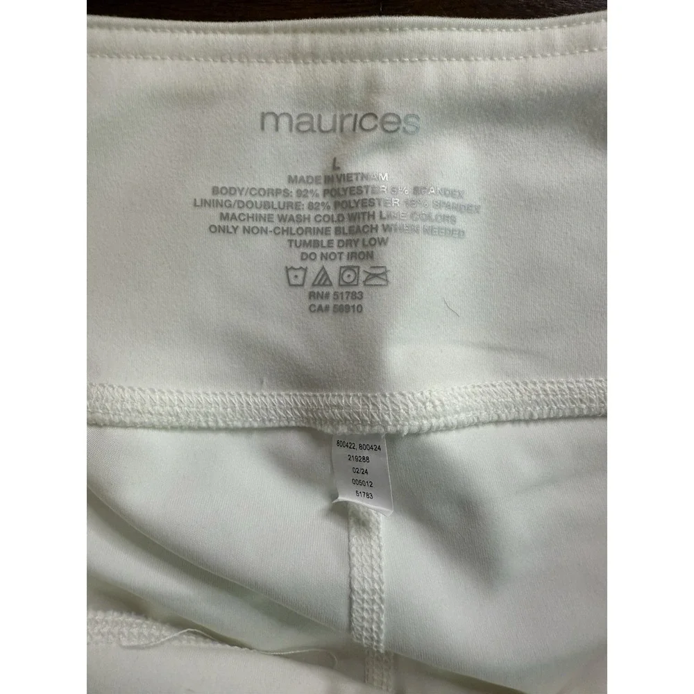 Maurice's High Rise Tennis Skort‎ Size L New with tags Ivory, off white